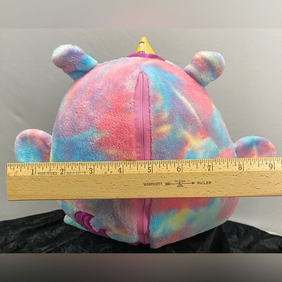Huggle Pets Rainbow Unicorn Animal Hoodie Plush Girls Pullover Purple OSFM Kids - Picture 10 of 15
